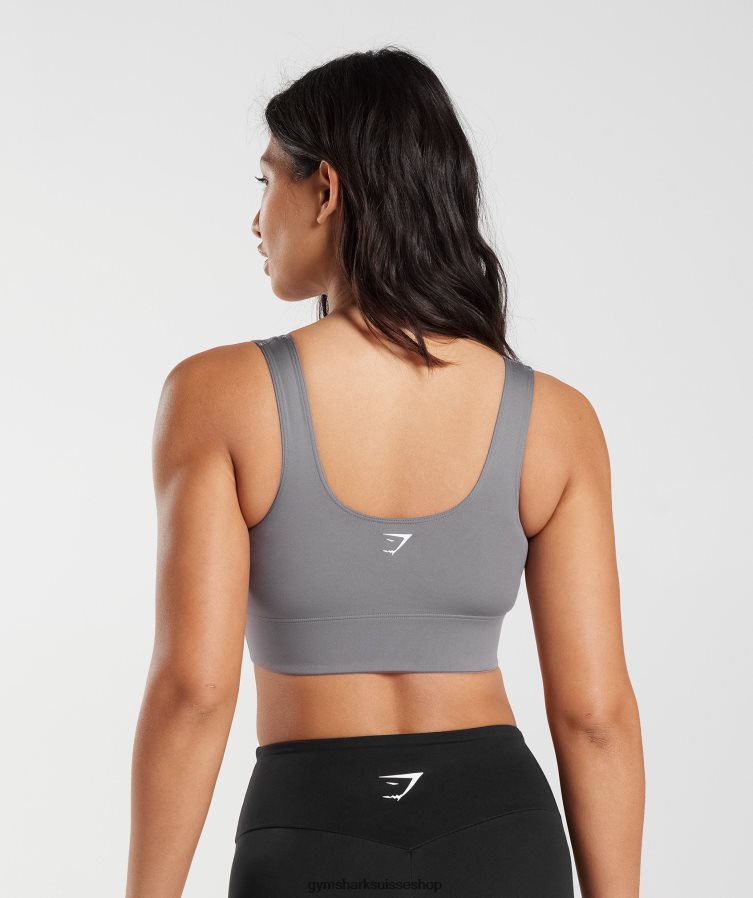 ch Gymshark femmes soutien-gorge de sport long gris titane 02FP6T167 vêtements