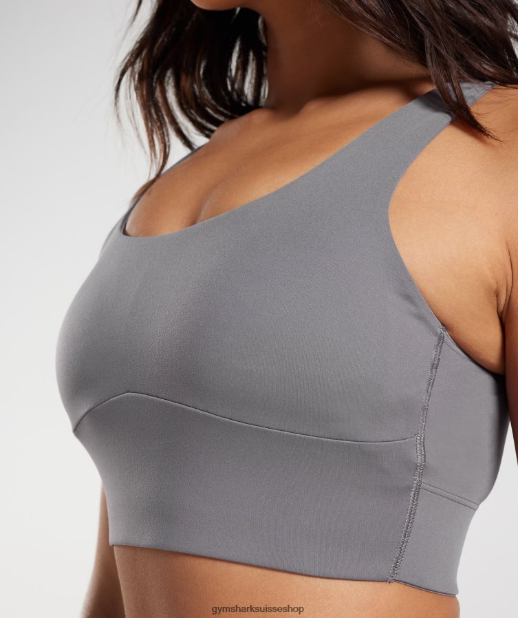 ch Gymshark femmes soutien-gorge de sport long gris titane 02FP6T167 vêtements