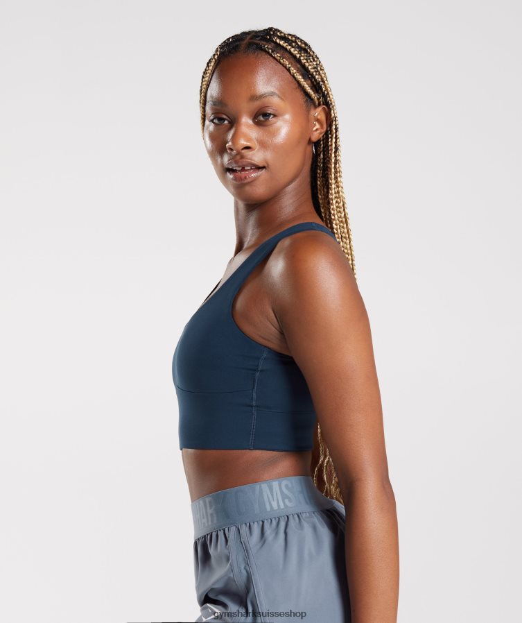 ch Gymshark femmes soutien-gorge de sport long marine 02FP6T131 vêtements