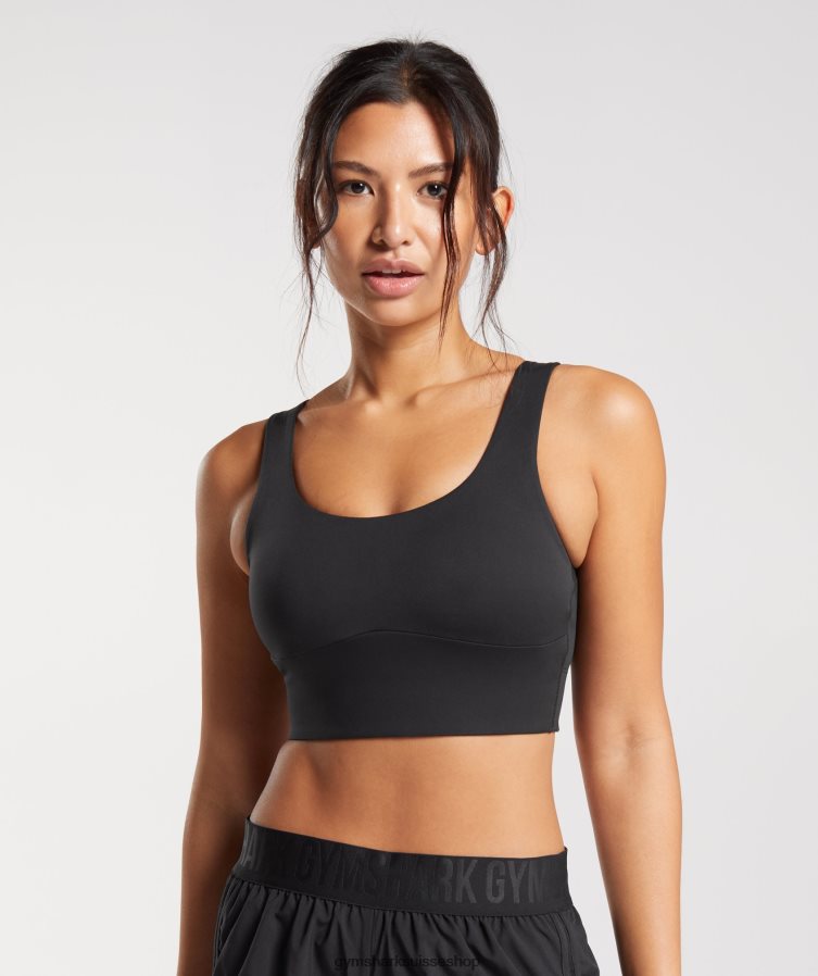 ch Gymshark femmes soutien-gorge de sport long noir 02FP6T119 vêtements