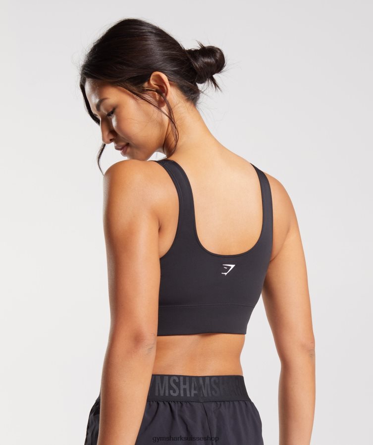 ch Gymshark femmes soutien-gorge de sport long noir 02FP6T119 vêtements