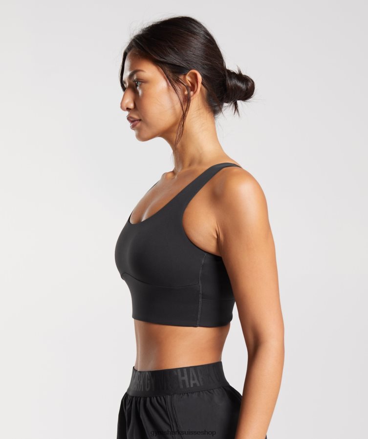 ch Gymshark femmes soutien-gorge de sport long noir 02FP6T119 vêtements