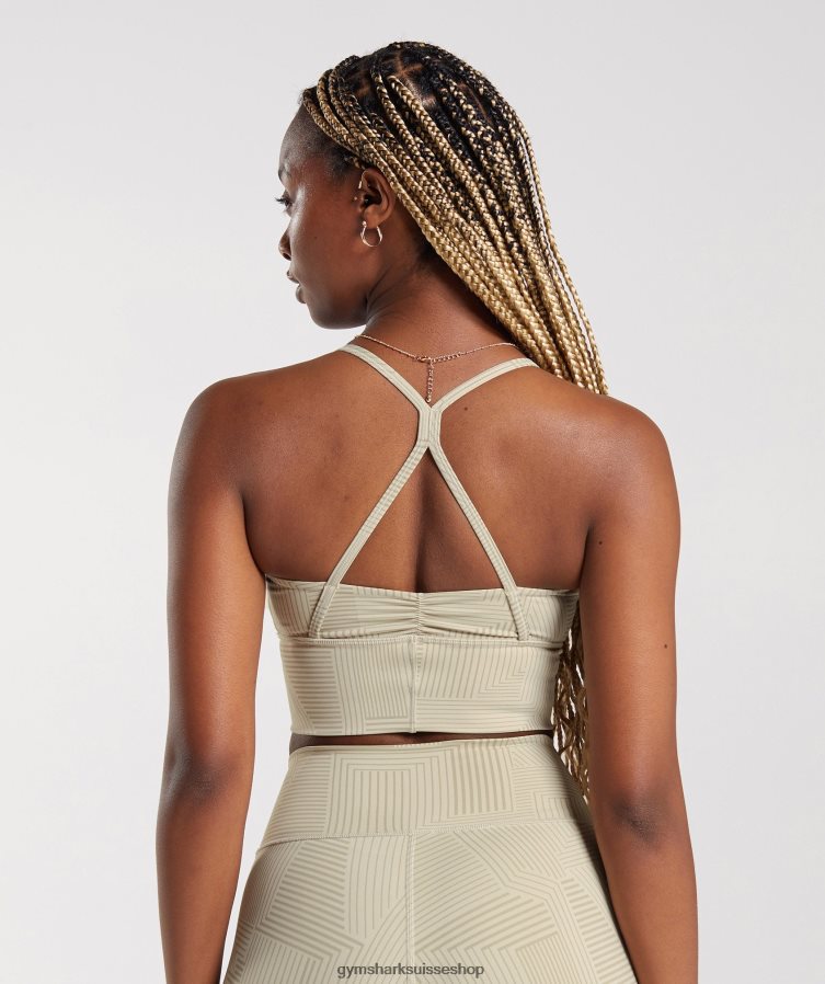 ch Gymshark femmes soutien-gorge de sport long surélevé brun sable 02FP6T189 vêtements