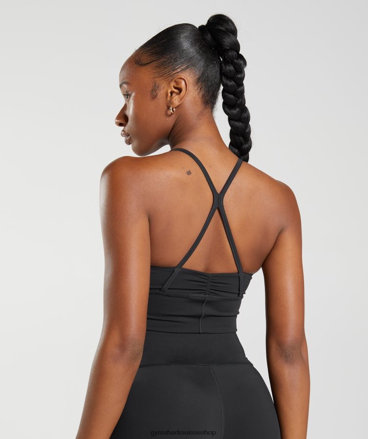 ch Gymshark femmes soutien-gorge de sport long surélevé noir 02FP6T137 vêtements