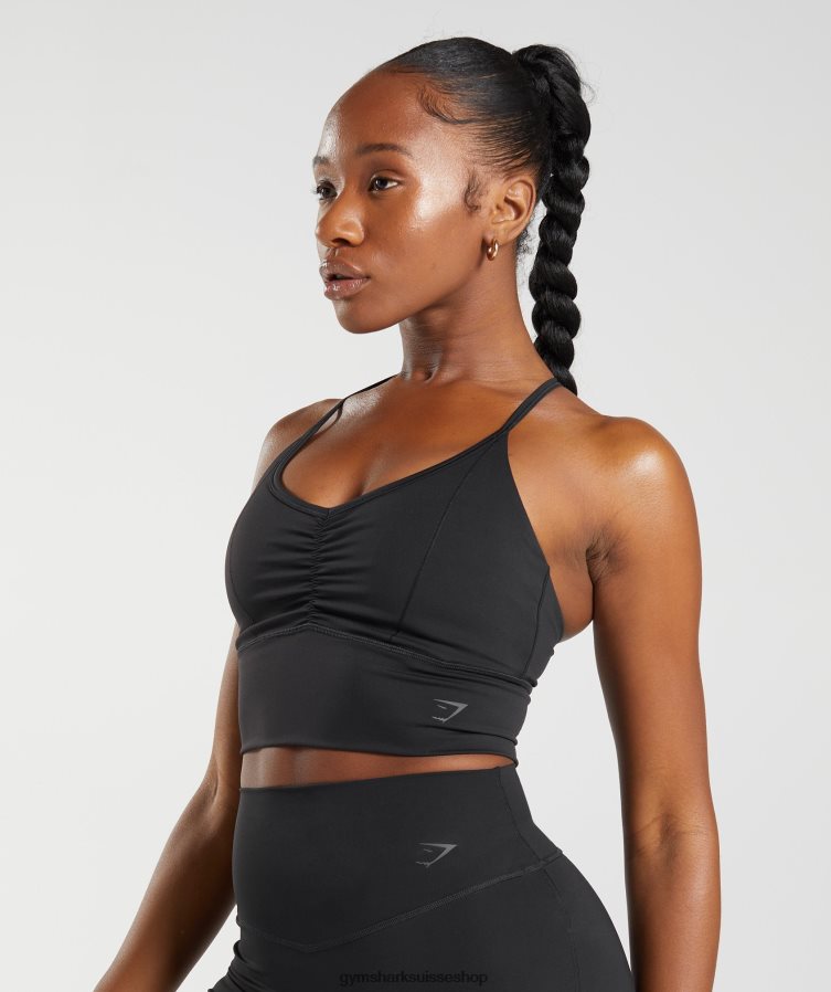 ch Gymshark femmes soutien-gorge de sport long surélevé noir 02FP6T137 vêtements