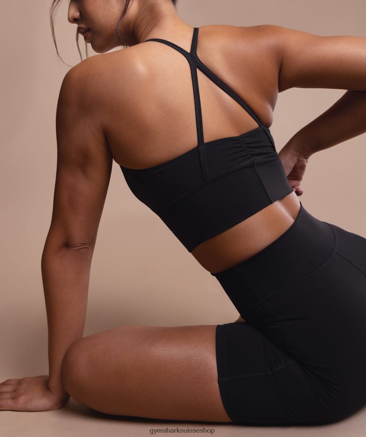 ch Gymshark femmes soutien-gorge de sport long surélevé noir 02FP6T137 vêtements
