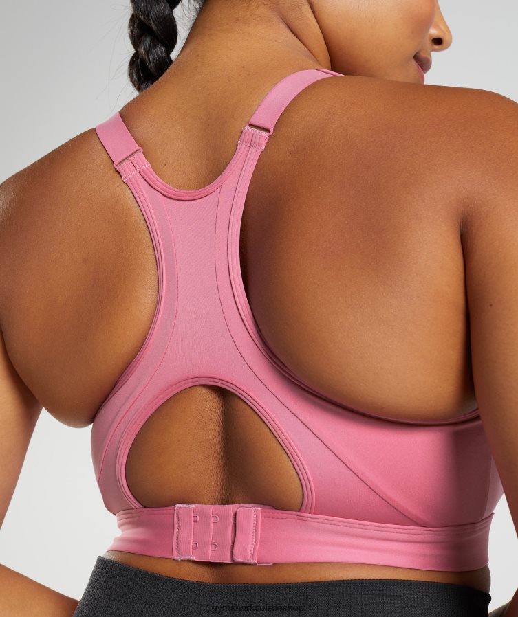 ch Gymshark femmes soutien-gorge de sport à maintien élevé et col montant fleur rose 02FP6T170 vêtements