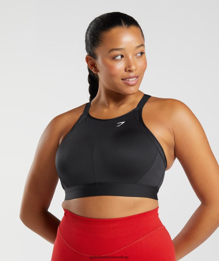 ch Gymshark femmes soutien-gorge de sport à maintien élevé et col montant noir 02FP6T184 vêtements