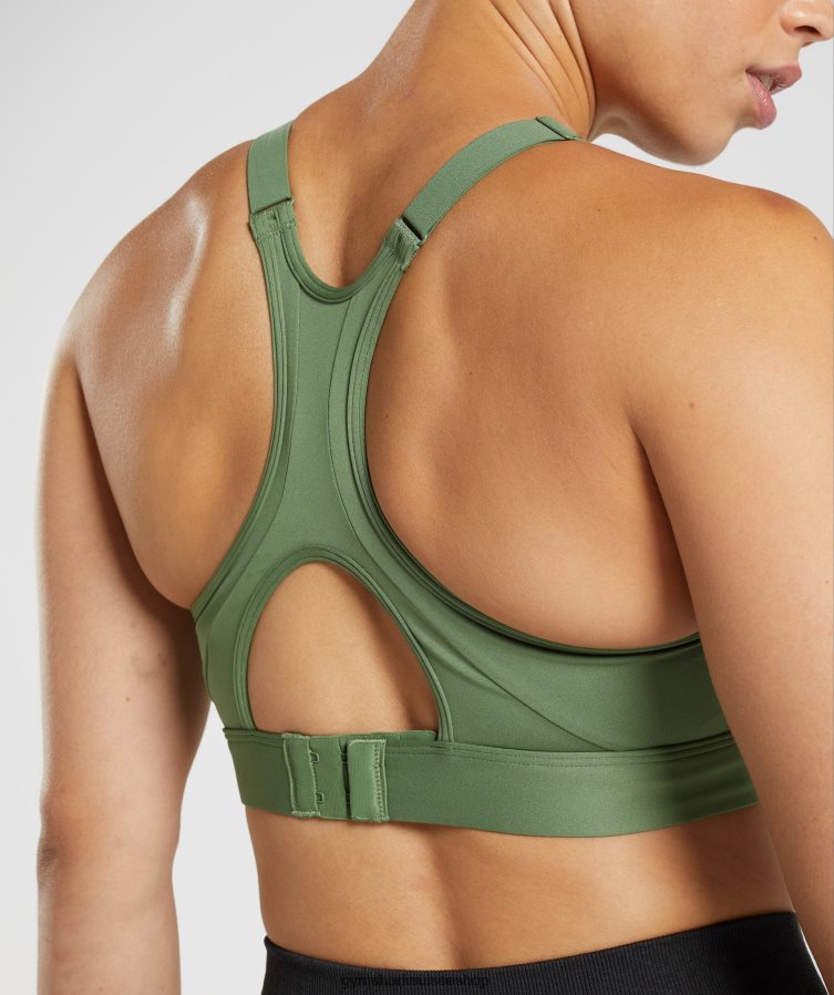 ch Gymshark femmes soutien-gorge de sport à maintien élevé et col montant vert iguane 02FP6T191 vêtements