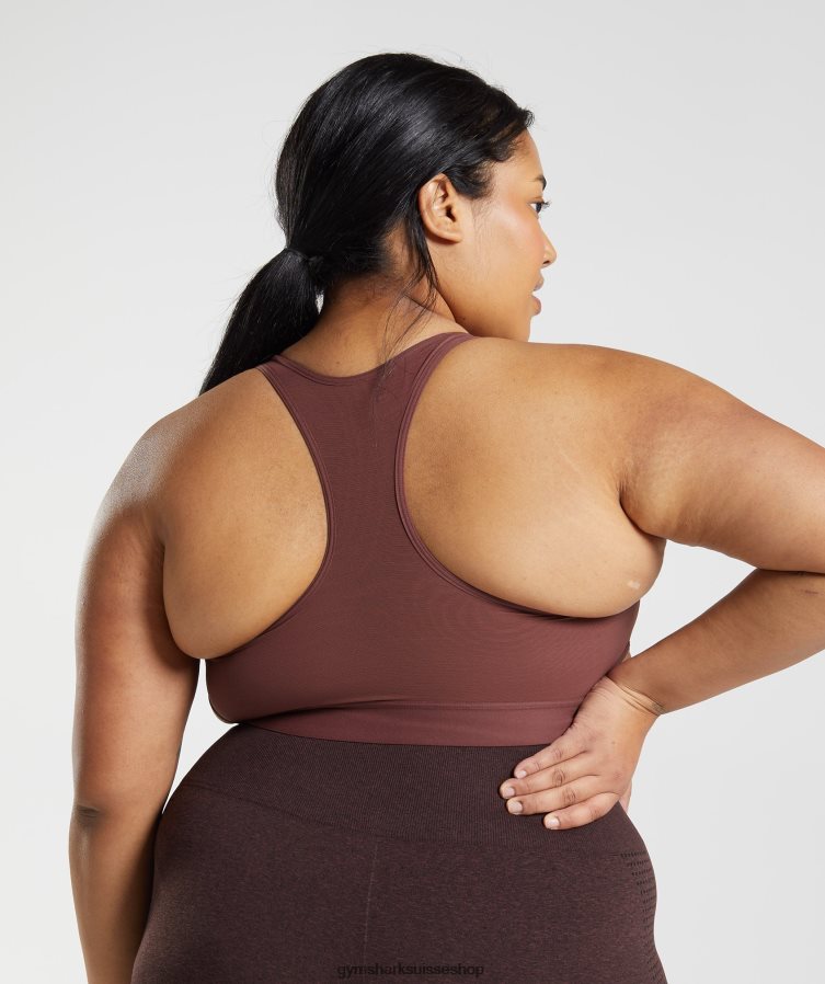 ch Gymshark femmes soutien-gorge de sport à maintien élevé et dos nageur brun cerise 02FP6T160 vêtements