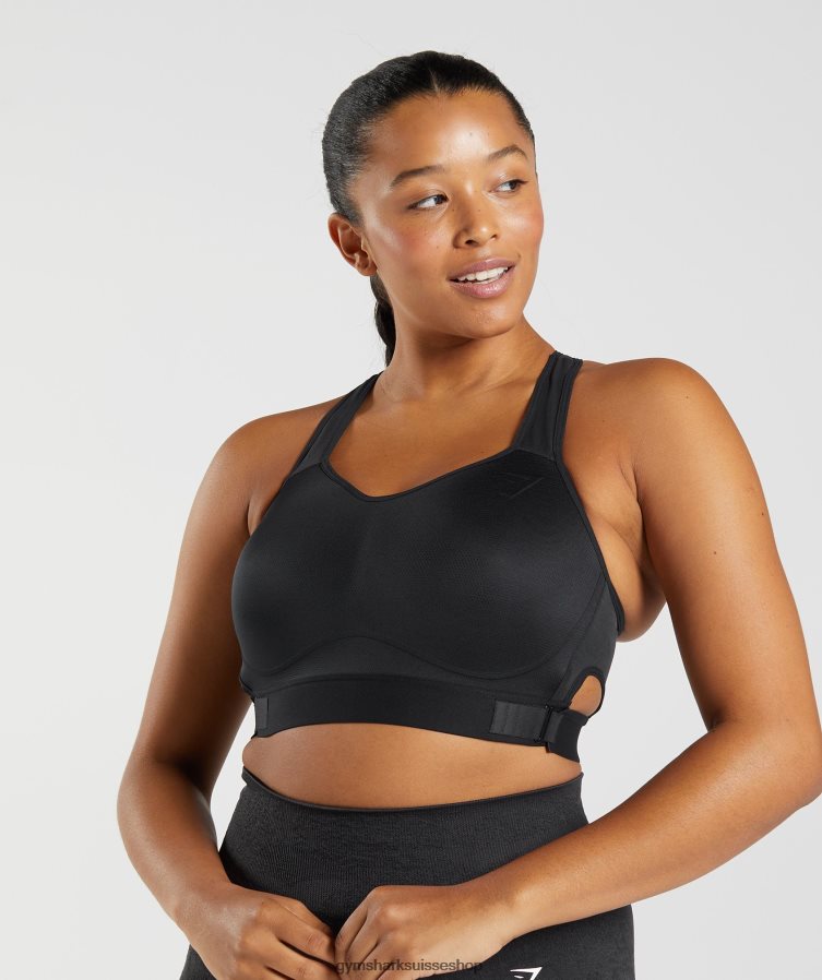 ch Gymshark femmes soutien-gorge de sport à maintien élevé et dos nageur noir 02FP6T147 vêtements