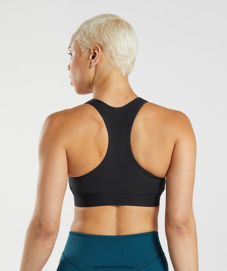 ch Gymshark femmes soutien-gorge de sport à maintien élevé et dos nageur noir 02FP6T147 vêtements
