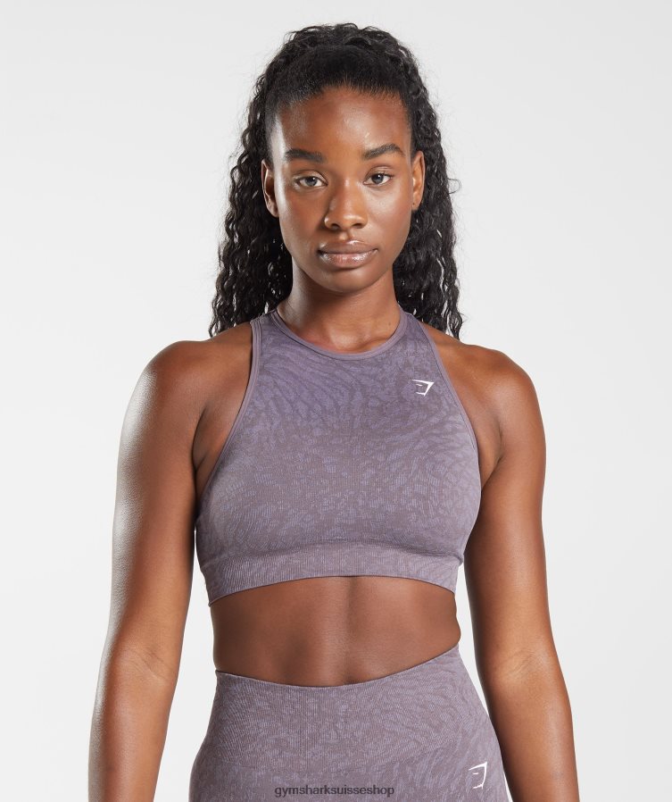 ch Gymshark femmes soutien-gorge de sport sans couture adapt animal sauvage | musc lilas 02FP6T188 vêtements
