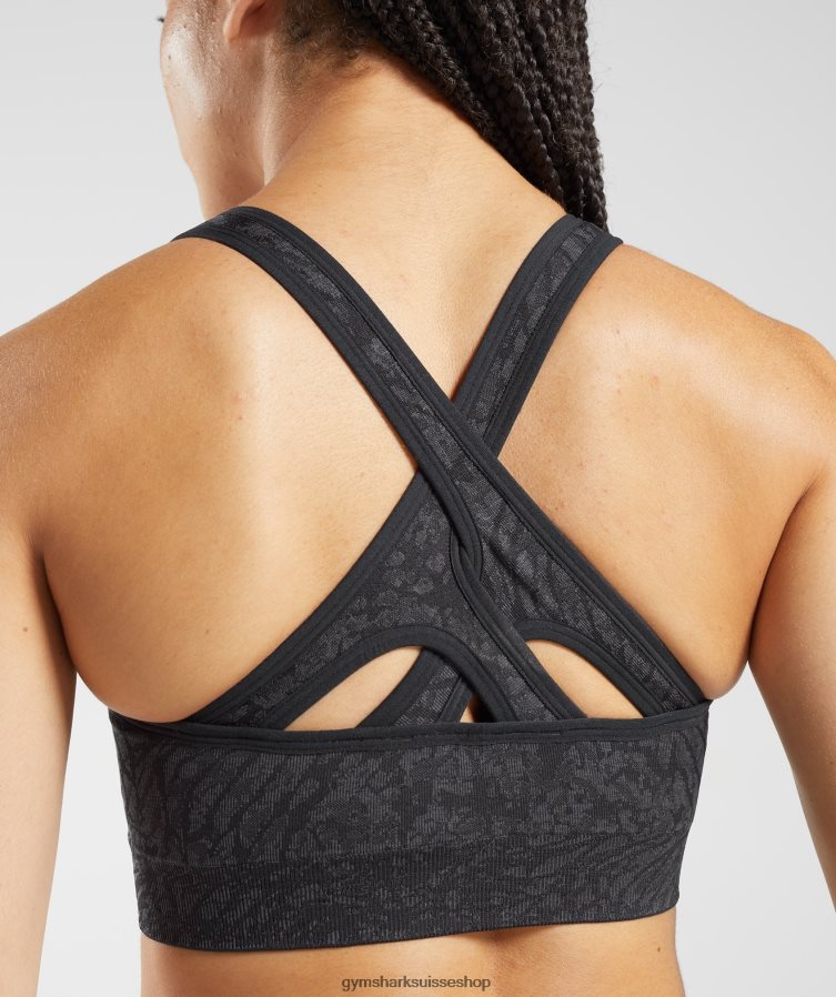 ch Gymshark femmes soutien-gorge de sport sans couture adapt animal sauvage | noir 02FP6T214 vêtements