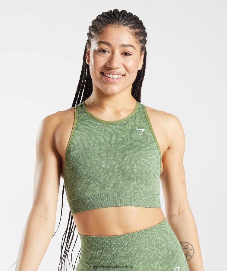 ch Gymshark femmes soutien-gorge de sport sans couture adapt animal sauvage | vert iguane 02FP6T203 vêtements