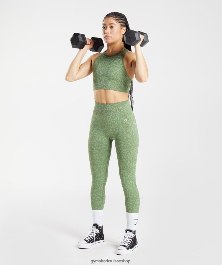 ch Gymshark femmes soutien-gorge de sport sans couture adapt animal sauvage | vert iguane 02FP6T203 vêtements