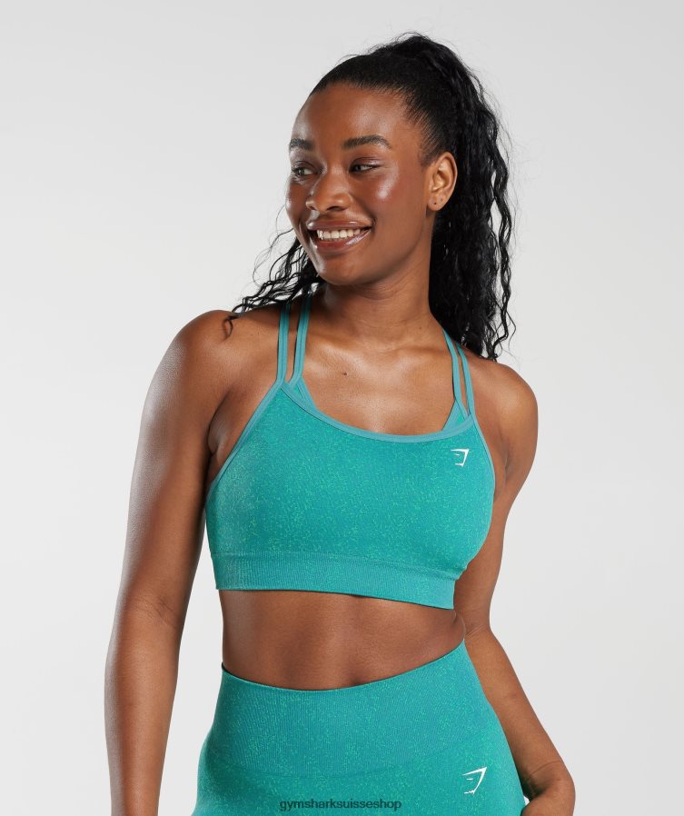 ch Gymshark femmes soutien-gorge de sport sans couture adapt fleck bijou vert 02FP6T173 vêtements