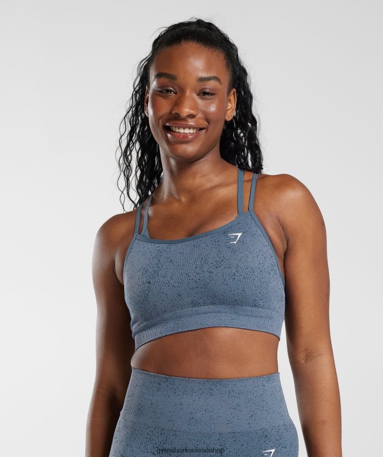 ch Gymshark femmes soutien-gorge de sport sans couture adapt fleck bleu du soir 02FP6T146 vêtements