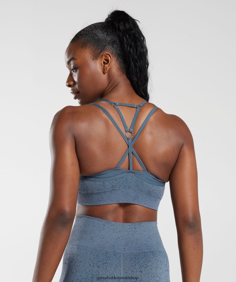 ch Gymshark femmes soutien-gorge de sport sans couture adapt fleck bleu du soir 02FP6T146 vêtements