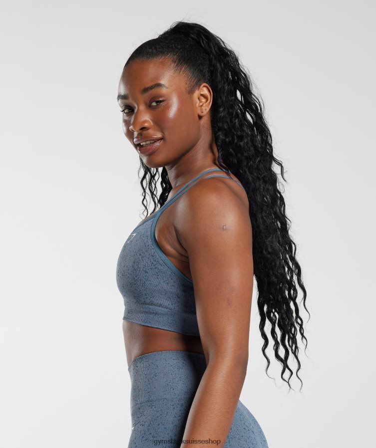 ch Gymshark femmes soutien-gorge de sport sans couture adapt fleck bleu du soir 02FP6T146 vêtements
