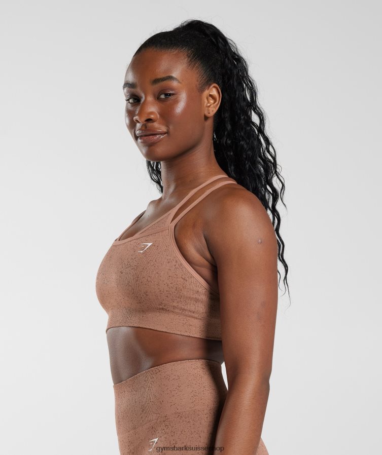 ch Gymshark femmes soutien-gorge de sport sans couture adapt fleck brun grès 02FP6T183 vêtements