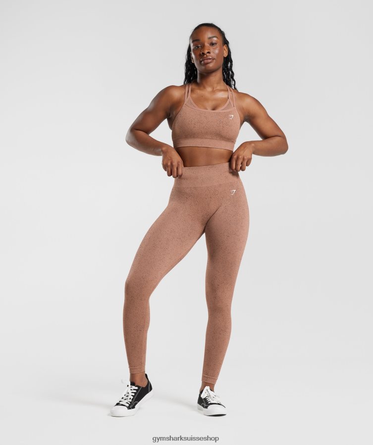 ch Gymshark femmes soutien-gorge de sport sans couture adapt fleck brun grès 02FP6T183 vêtements