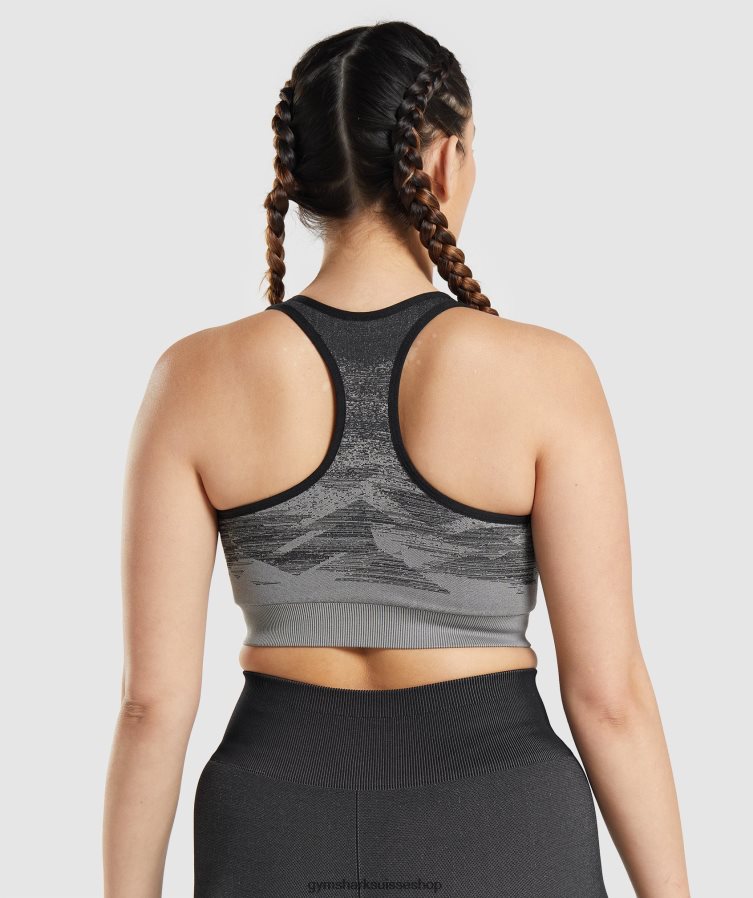 ch Gymshark femmes soutien-gorge de sport sans couture adapt ombre triangulaire | impression noire 02FP6T198 vêtements