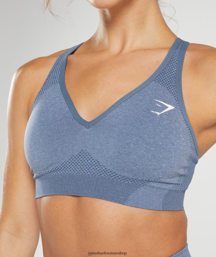 ch Gymshark femmes soutien-gorge de sport sans coutures 2.0 v vital bleu du soir chiné 02FP6T185 vêtements