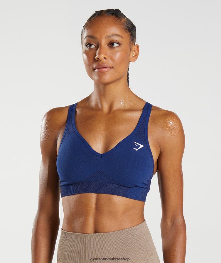 ch Gymshark femmes soutien-gorge de sport sans coutures 2.0 v vital bleu stellaire chiné 02FP6T218 vêtements