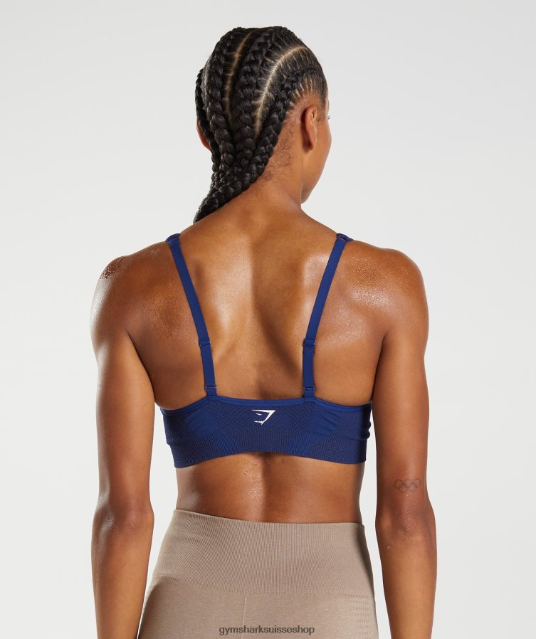 ch Gymshark femmes soutien-gorge de sport sans coutures 2.0 v vital bleu stellaire chiné 02FP6T218 vêtements