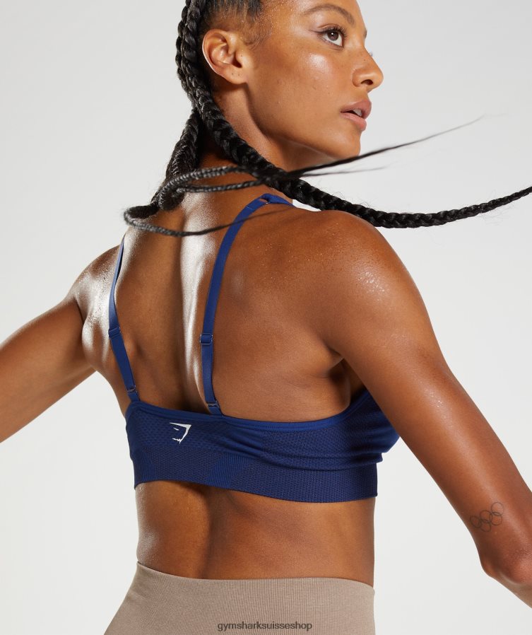 ch Gymshark femmes soutien-gorge de sport sans coutures 2.0 v vital bleu stellaire chiné 02FP6T218 vêtements