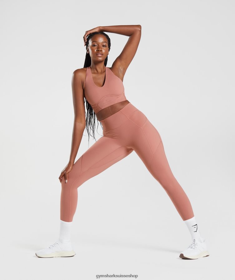 ch Gymshark femmes soutien-gorge long whitney canyon rouge 02FP6T201 vêtements
