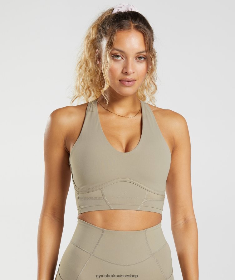ch Gymshark femmes soutien-gorge long whitney marron ciment 02FP6T229 vêtements
