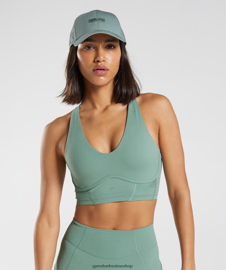 ch Gymshark femmes soutien-gorge long whitney vert Feuille 02FP6T224 vêtements