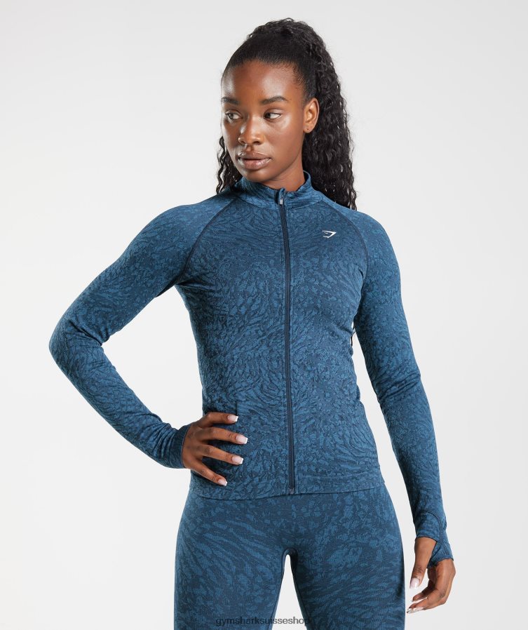 ch Gymshark femmes adapter la fermeture éclair des animaux sauvage | marine 02FP6T356 vêtements