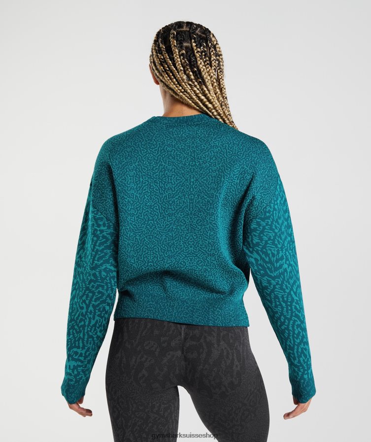 ch Gymshark femmes adapter sweat-shirt animal récif | sarcelle d\'hiver 02FP6T374 vêtements