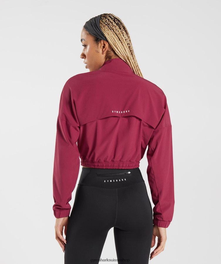 ch Gymshark femmes coupe-vent sportif rose groseille 02FP6T381 vêtements