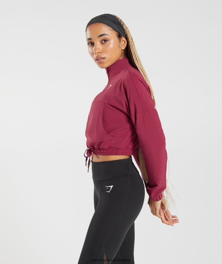 ch Gymshark femmes coupe-vent sportif rose groseille 02FP6T381 vêtements