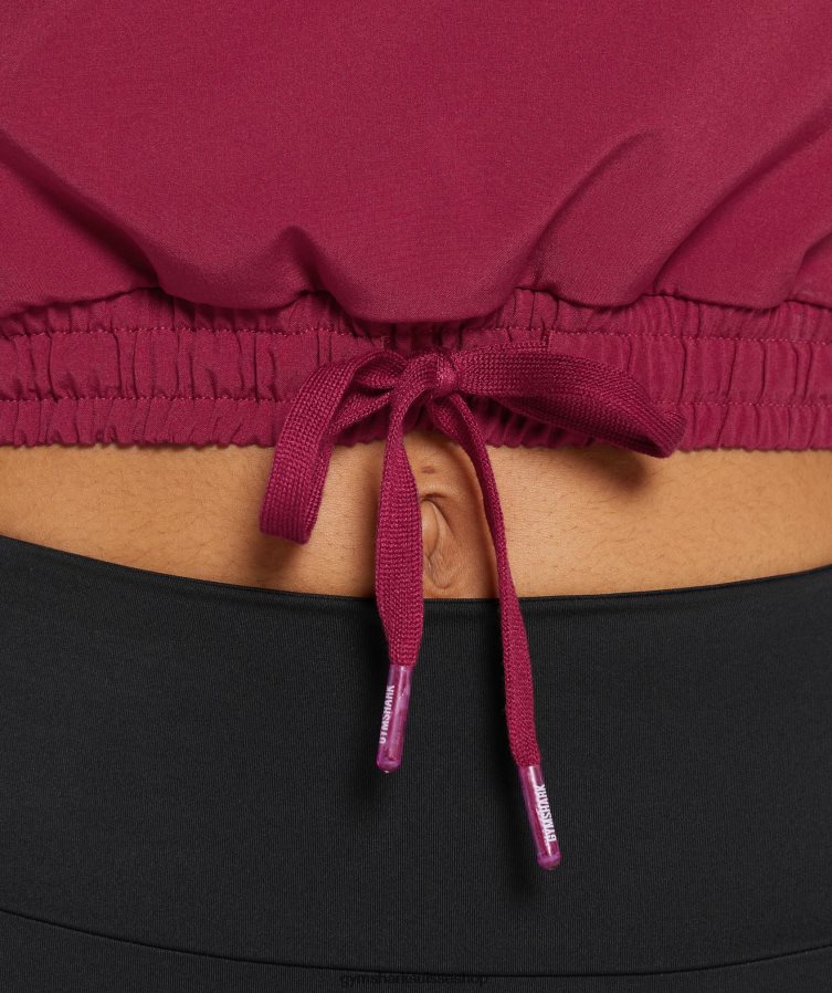 ch Gymshark femmes coupe-vent sportif rose groseille 02FP6T381 vêtements