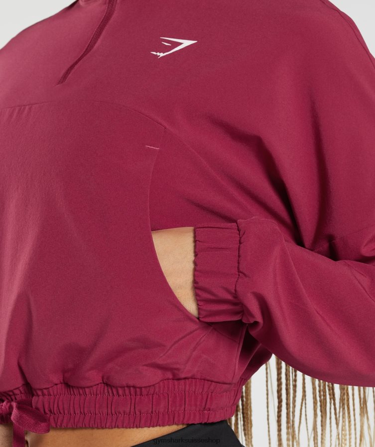 ch Gymshark femmes coupe-vent sportif rose groseille 02FP6T381 vêtements