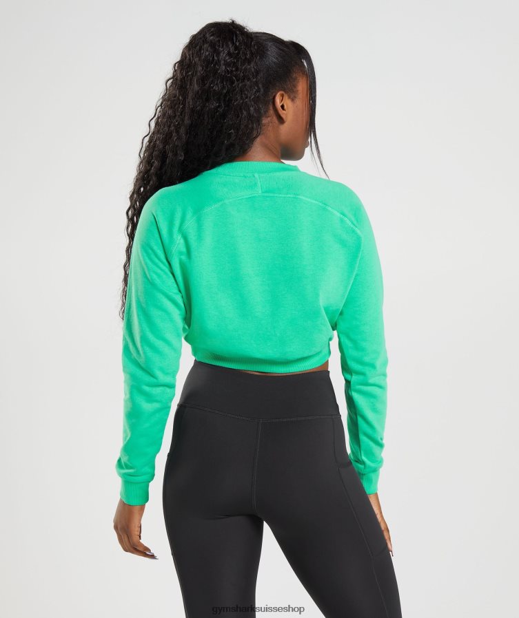ch Gymshark femmes pull court d\'entraînement vert tropique 02FP6T393 vêtements
