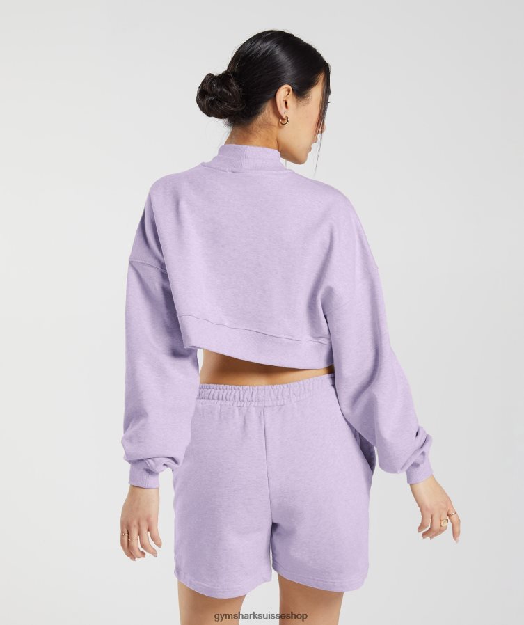 ch Gymshark femmes pull court en sueur pour jour de repos aura lilas chiné 02FP6T368 vêtements