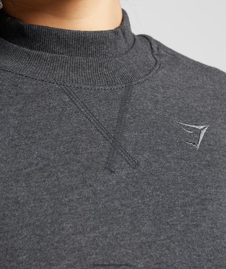 ch Gymshark femmes pull court en sueur pour jour de repos marne à noyau noir 02FP6T364 vêtements