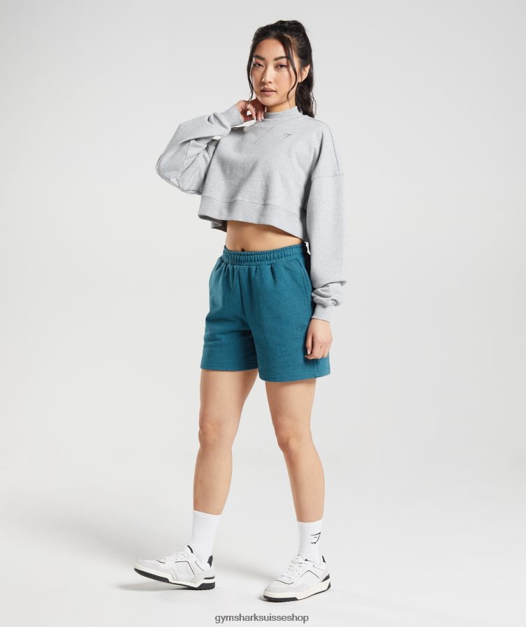 ch Gymshark femmes pull court en sueur pour jour de repos noyau gris clair chiné 02FP6T370 vêtements