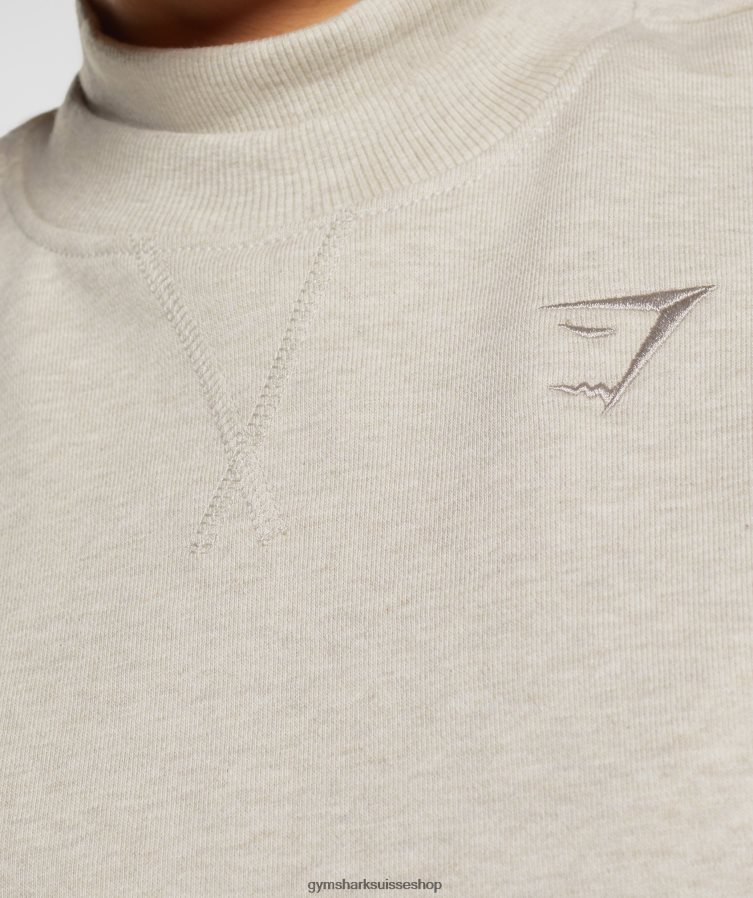 ch Gymshark femmes pull court en sueur pour jour de repos sable marne 02FP6T369 vêtements