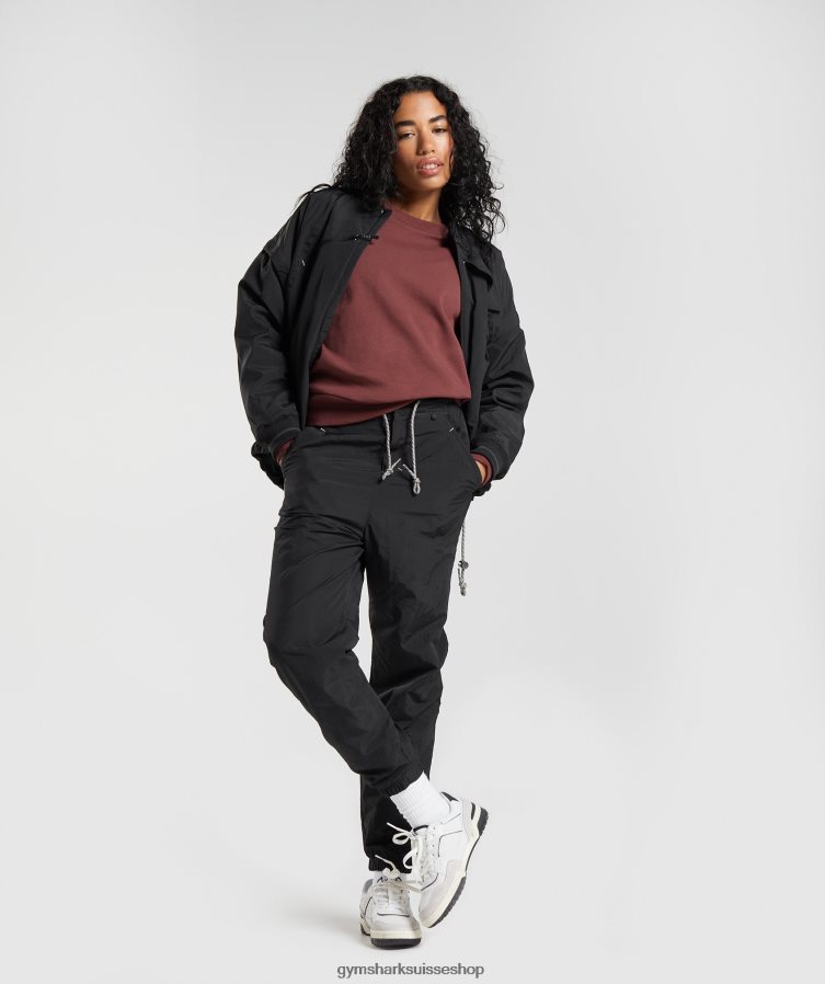 ch Gymshark femmes reprendre l\'équipage de sueur brun cerise 02FP6T391 vêtements