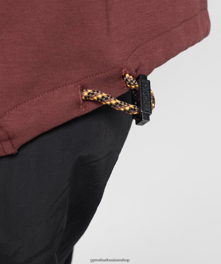 ch Gymshark femmes reprendre l\'équipage de sueur brun cerise 02FP6T391 vêtements