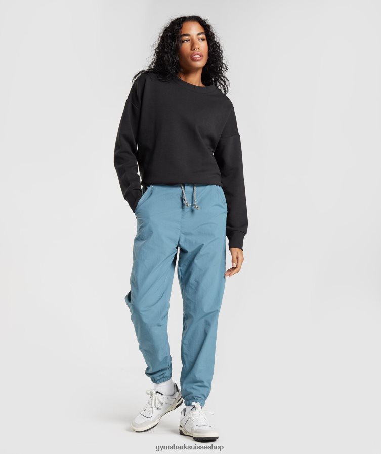 ch Gymshark femmes reprendre l\'équipage de sueur noir 02FP6T348 vêtements