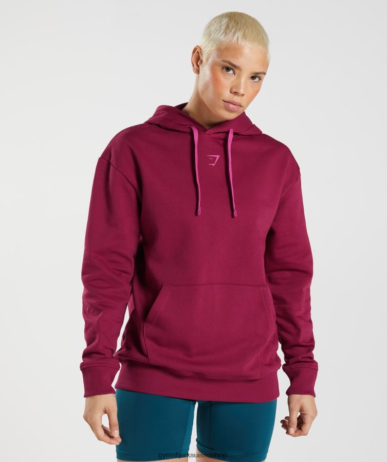 ch Gymshark femmes sweat à capuche Graphic Fraction rose groseille 02FP6T388 vêtements