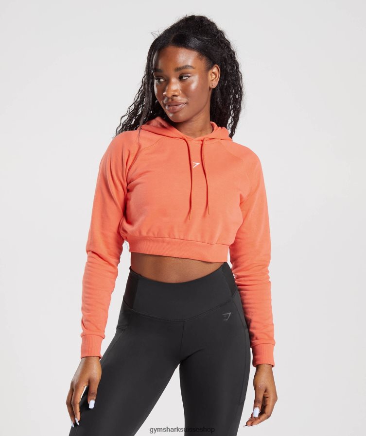 ch Gymshark femmes sweat à capuche crop orange aérospatiale 02FP6T406 vêtements